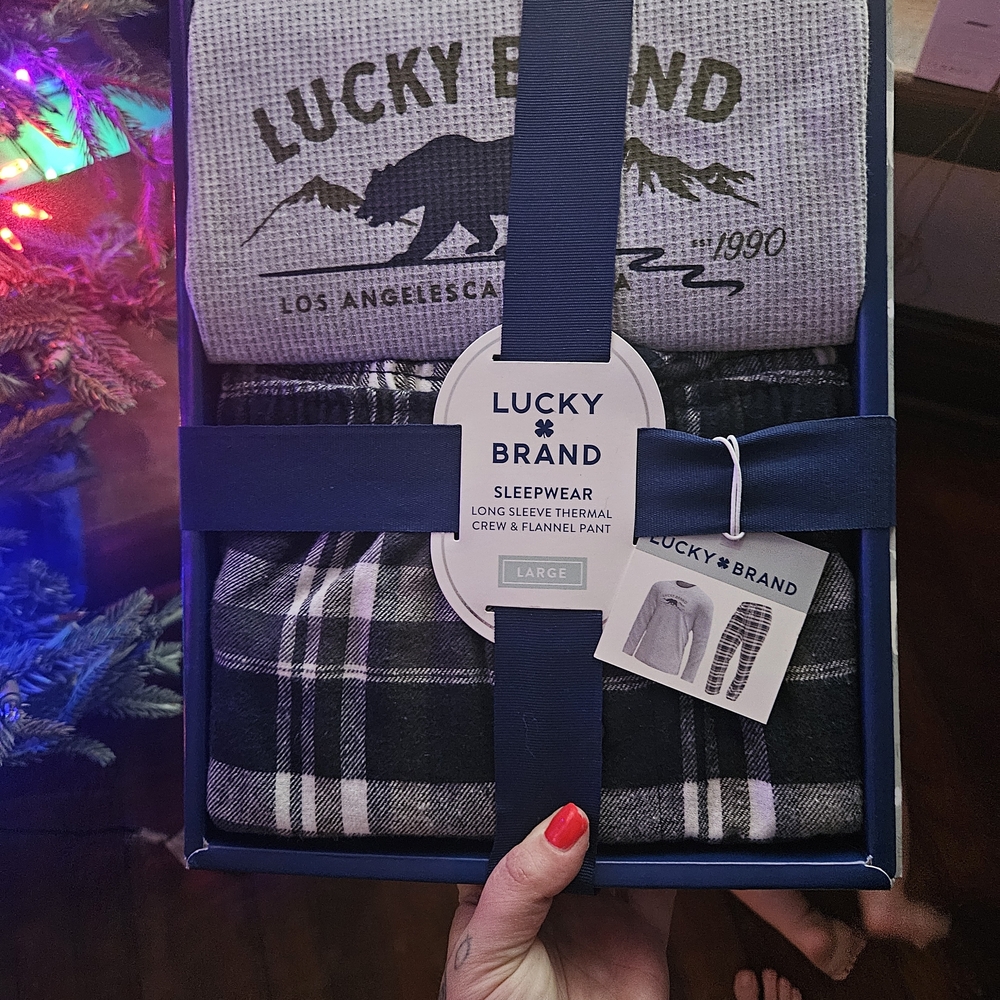 Lucky Brand Gray and Blue Sleepwear Set